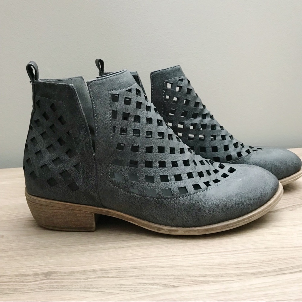 Gray ankle booties